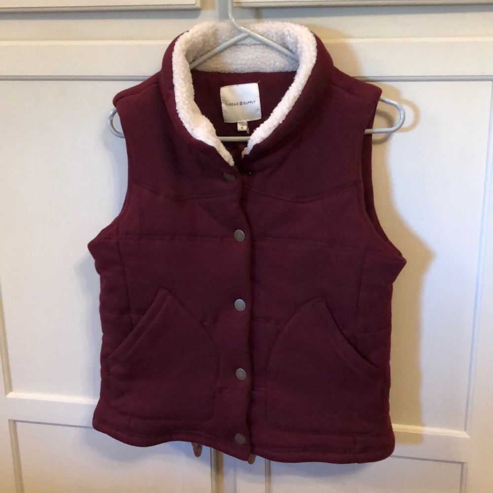 Thread & Supply Sweatshirt Style Sherpa Vest SZ M